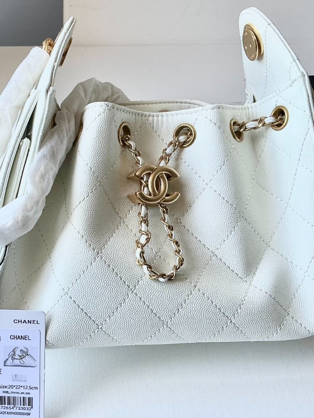 CHANEL SMALL 31 RUE CAMBON WHITE SHOULDER HANDBAG